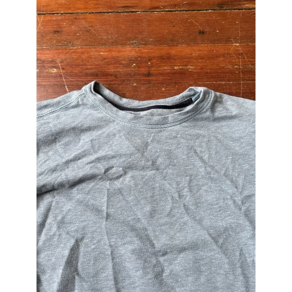 The North Face Mens Long Sleeve T-Shirt Blue Logo Tee Size Medium